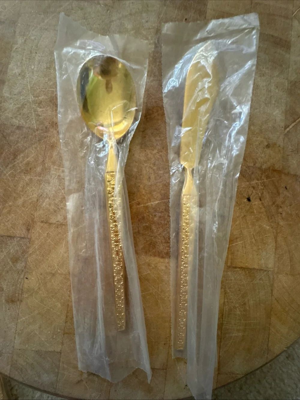 Vintage Hanford Forge Trocadero Gold Plated Stainless Flatware 50 Pieces